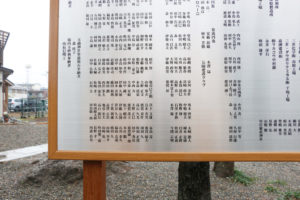 大宮神社様　寄付者銘板